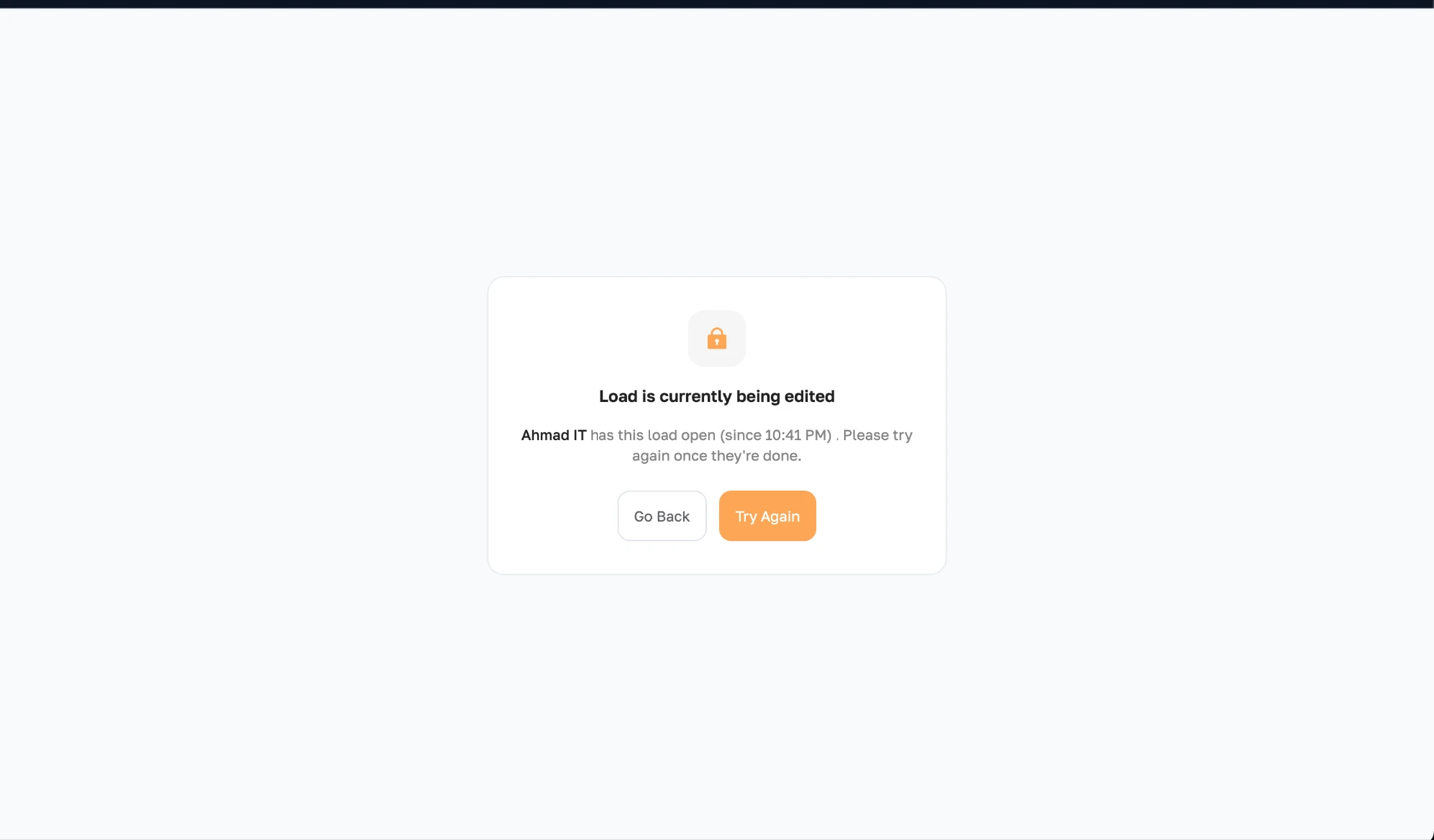 Load is currently being edited